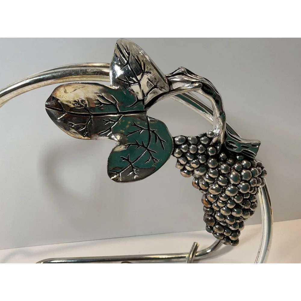 Studio Nova Gourmet Wine Bottle Caddy‎ Silver Tone Grape Leaf Design LP004 610